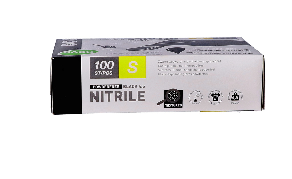 Gant d'examen Nitrile NOIR non poudré x100pces