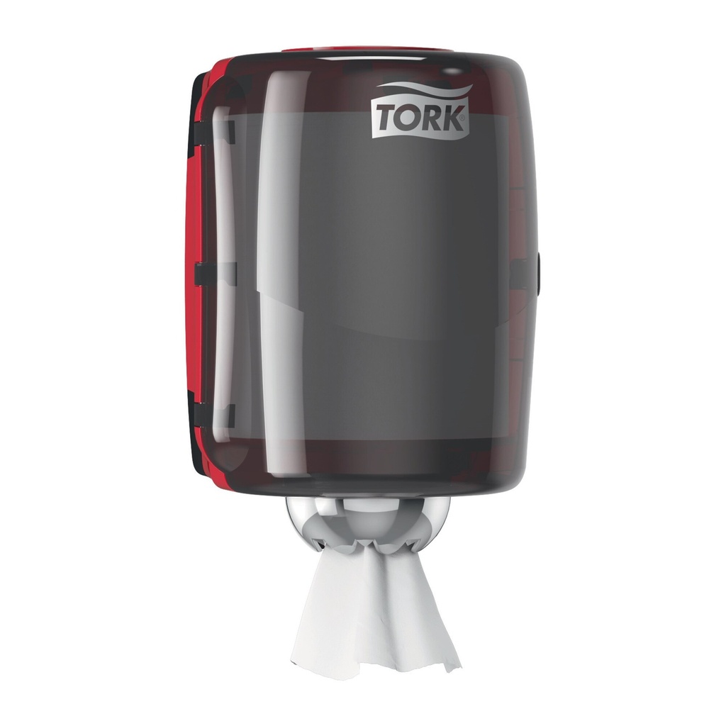 Distr. Tork Rlx dévidage central Plast. Noir/Rouge M2