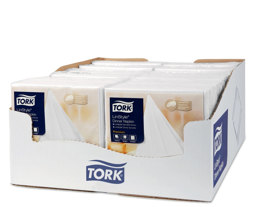 Serv.Tork Linstyle 39x39 Blanche pliage1/4 -x600pces