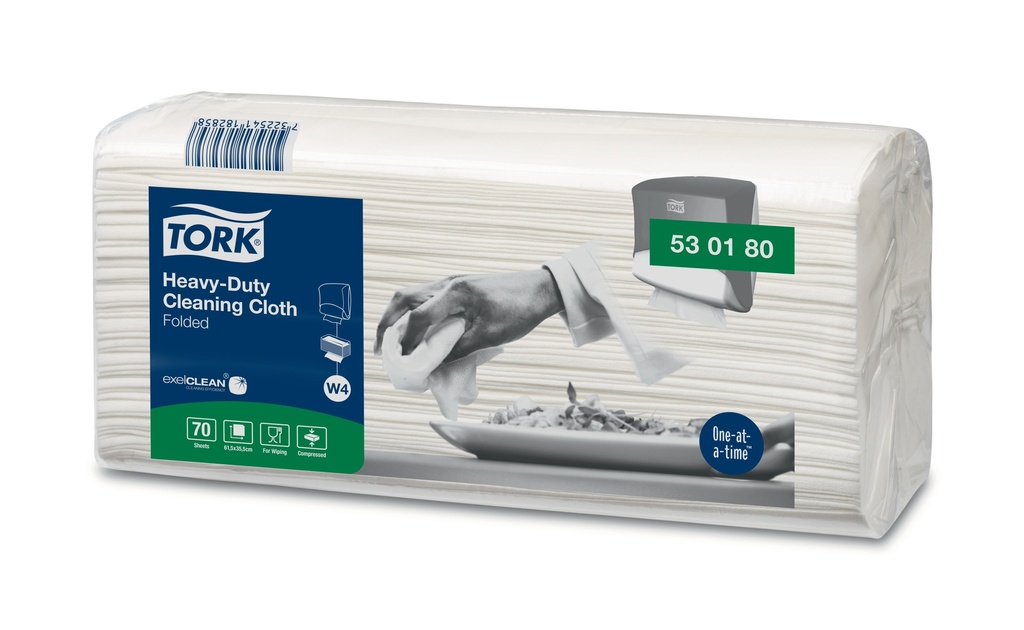 Tork Heavy-Duty Cloth Folded Blanc 60pces x5