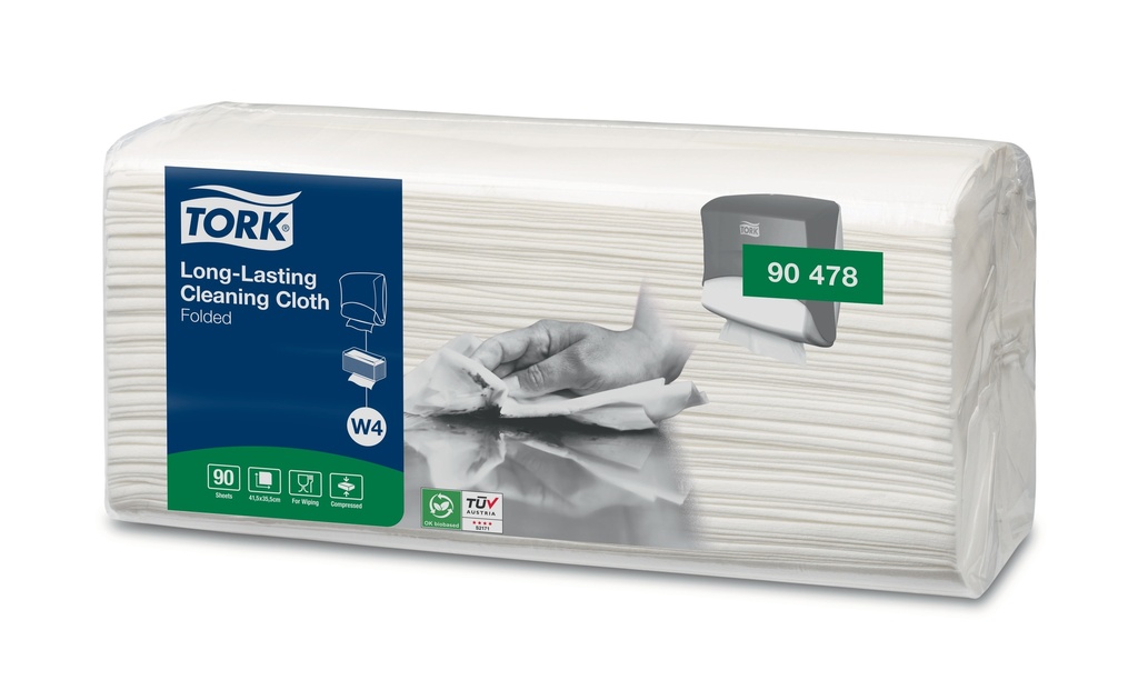 Tork Long-Lasting Cloth Folded blanc W4-5x90feuilles