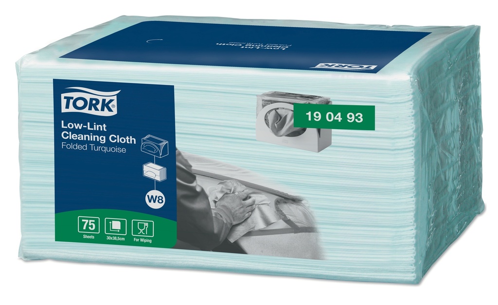 Tork Low-Lint Small Pack-Turquoise-W8-   8x75pces