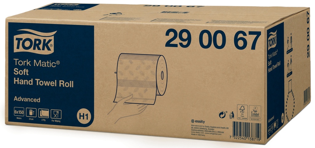 Tork Matic+150M 2 plis-x 6rlx-Tork Adv.Hand Soft H1