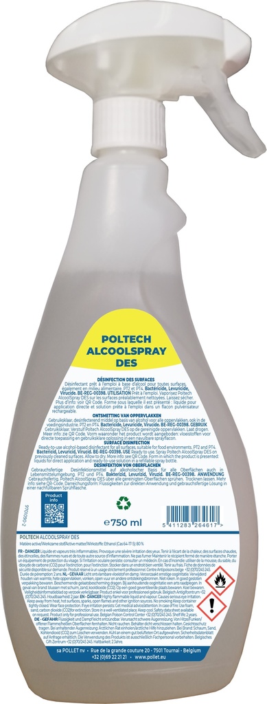 POLTECH AlcoolSpray Des en 750ml