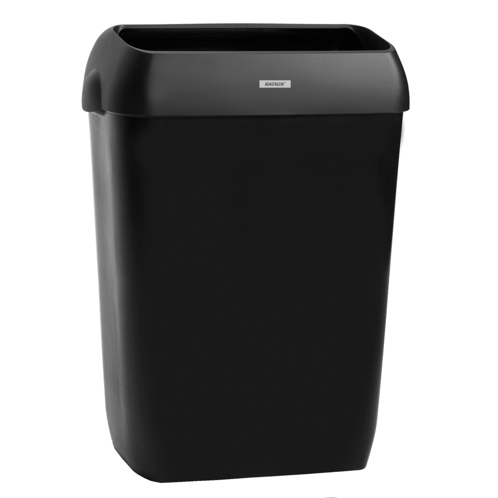 Poubelle murale noire 50L Katrin