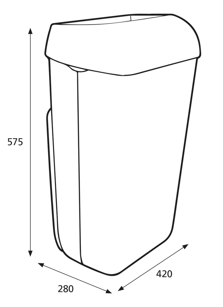 Poubelle murale noire 50L Katrin
