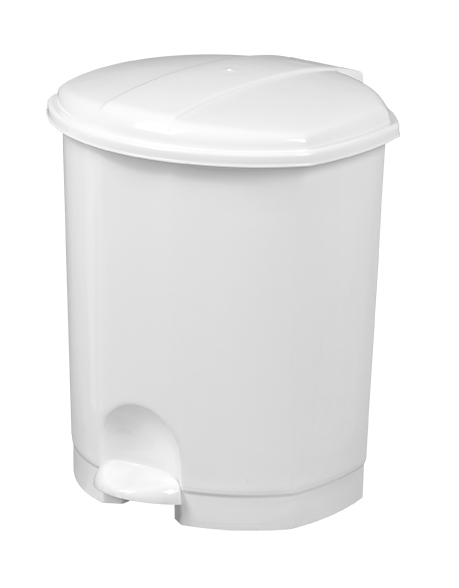 Poubelle couvercle basculant plastique 7L -Blanc - PRIMA