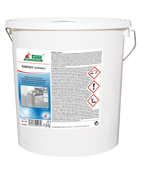 ENERGY dishtabs en seau de 4,8kg +-87 tablettes