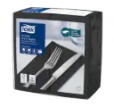 Tork Textured Serviette Dinner 39x39cm 2 plis pliage en 1/8 20x50 Noir 