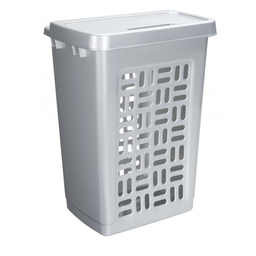 [1060] [SUN44700525] Basic Box /manne à linge 60L gris + couvercle