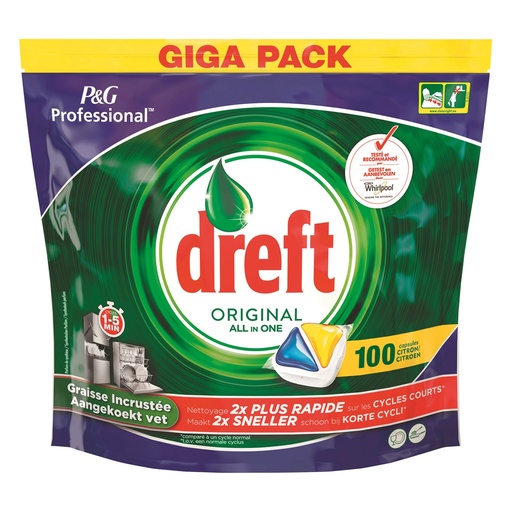 [881347 / 8006530195430] [524038] DREFT Tabl. Clean&Fr.Liq.Citron 3x10 pièces