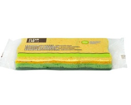 [5304] [4094] Récureur  vert + éponge - Petit modèle -10x7x2.5cm x 3pcs/prix paquet