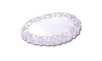 [DL121801] [5526] Dentelle Ovale Blanc 25x18 - x250 pièces
