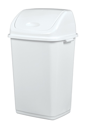 [91164 - CLAP] [5963] Poubelle couvercle basculant plastique blanc 50L-CLAP -Rossignol-