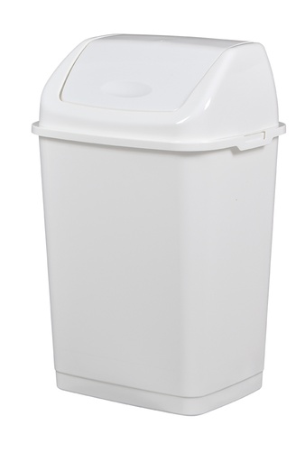[91163 - CLAP] [5986] Poubelle couvercle basculant plastique blanc 35L -Rossignol-