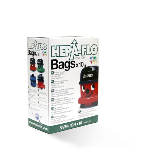 [604015] [6801] Sac aspirateur Numatic réf NVM 1CH Hepaflo x 10 pces (pour cuve 180 à 250)