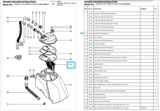[906070] [6920] Bac de filtrage grossier rouge - Numatic -