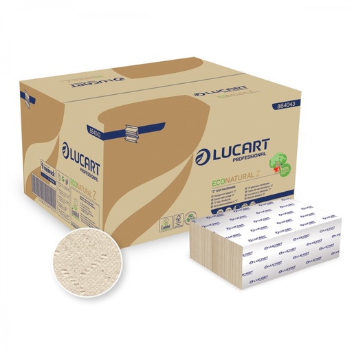 [864043 "Z"] [9607X] Serviette mains X press EcoNatural,2 plis -22,5x24 x 3000pc-Lucart