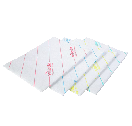 [148758] [148758] Lavettes MicroOne blanc-bleu 34x27cm Vileda - x50 pièces