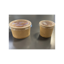 [61600095] [61600095 - POTCART60] Pot à sauce en carton DELIPACK POTCART60 - brun kraft - ø62x35mm 60ml - Cart.20x50pcs