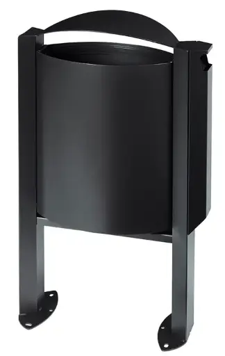 [56539] [56539] ARKEA Corbeille sur pied 40L avec cendrier 3L Gris Manganèse