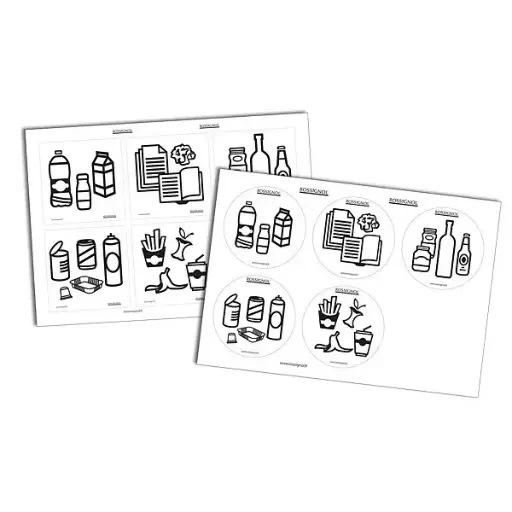 [50358] [50358] LOT 2 PLANCHES STICKERS TRI A DECHETS 