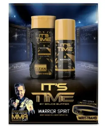 [120824] [120824] ITS TIME GIFTSET WARRIOR SPIRIT BODY WASH + BODY SPRAY + WRISTBAND 
