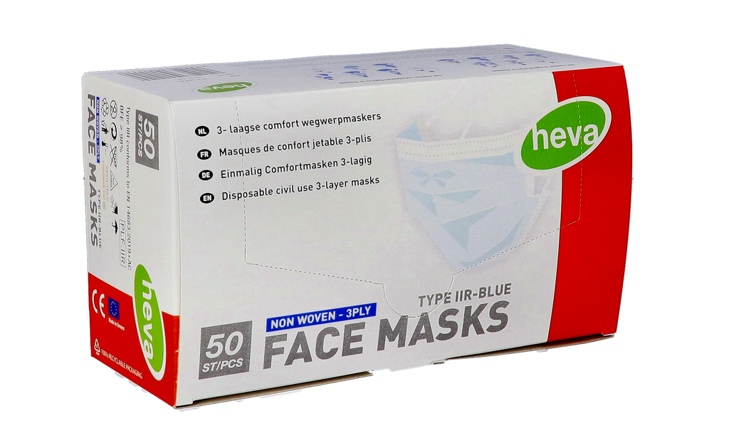 Masque 3 plis Face - Bte de 50 pièces