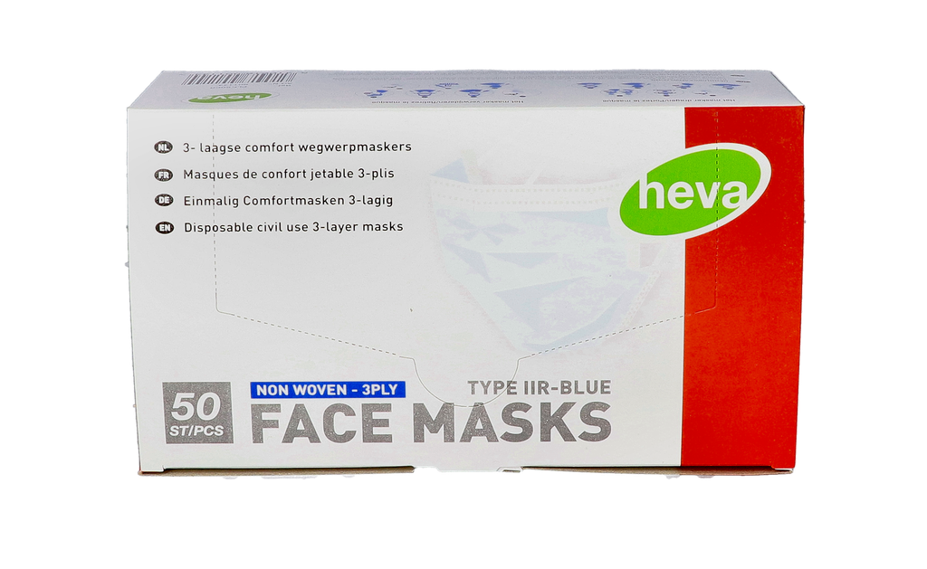 Masque 3 plis Face - Bte de 50 pièces