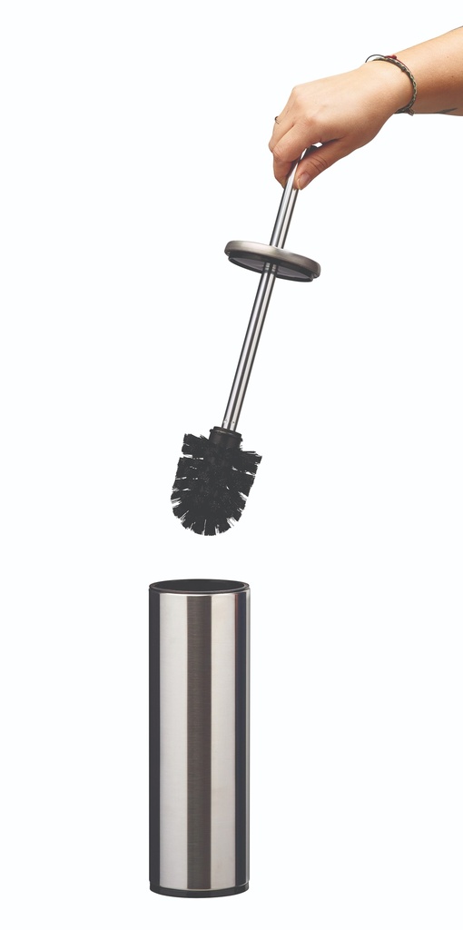 TULIA Porte-balayette inox mural ou à poser (garniture wc + brosse)