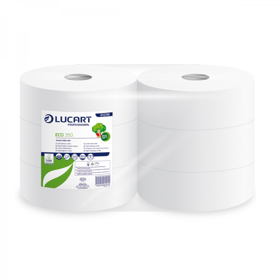 Papier Toilette Maxi Eco Lucart 350M ,2plis blanc x 6Rlx jumbo