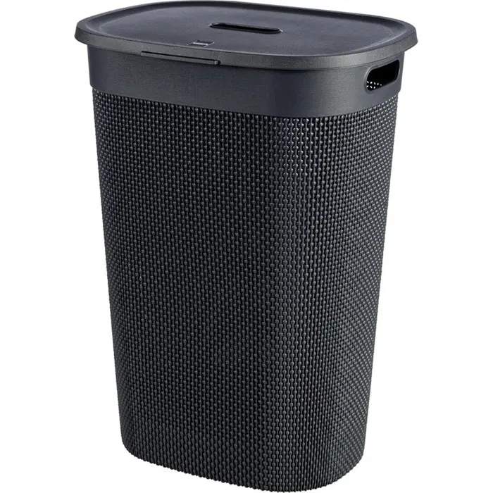 Basic Box /manne à linge 60L Noir + couvercle