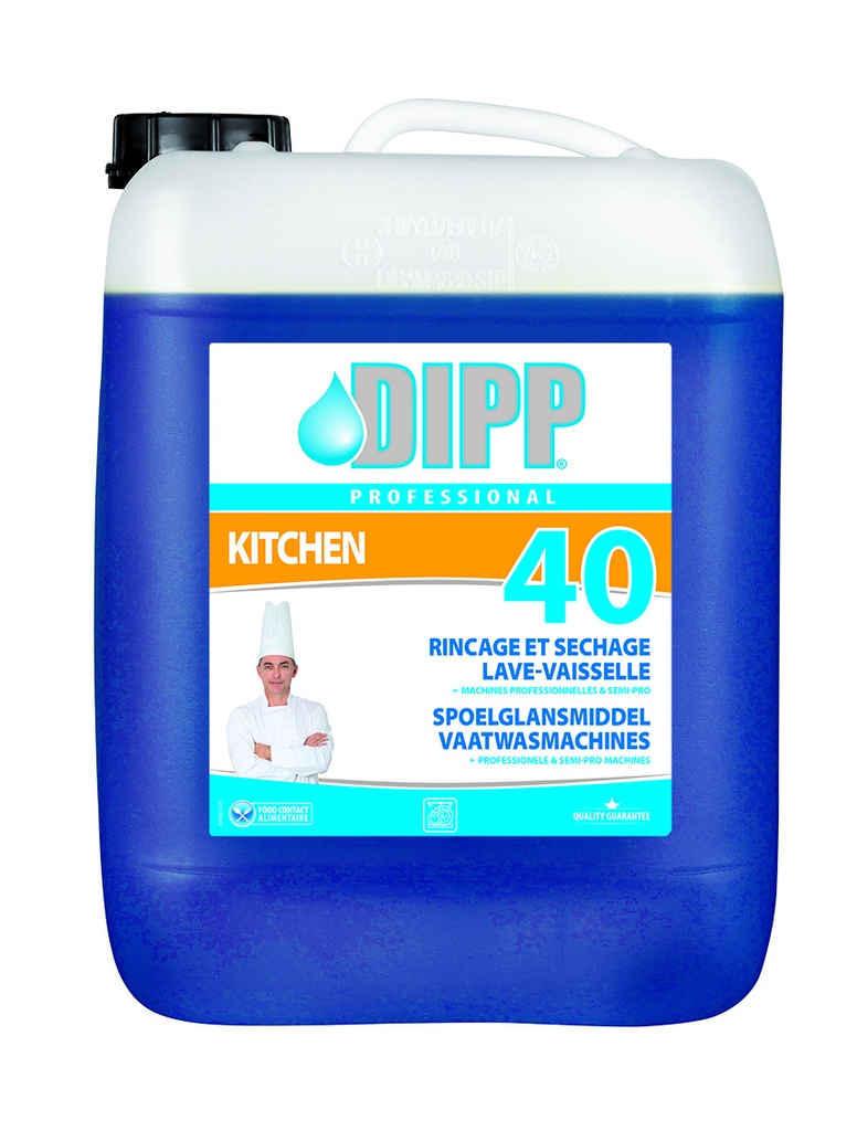 Dipp 40 en 10L - liquide rinçage et séchage lave-vaisselle