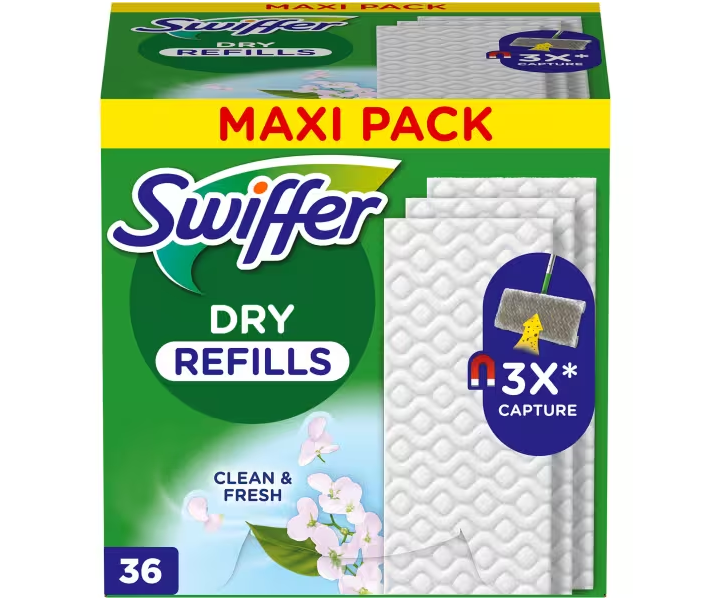 Sweep dry balai Swiffer fresh - x36 pièces