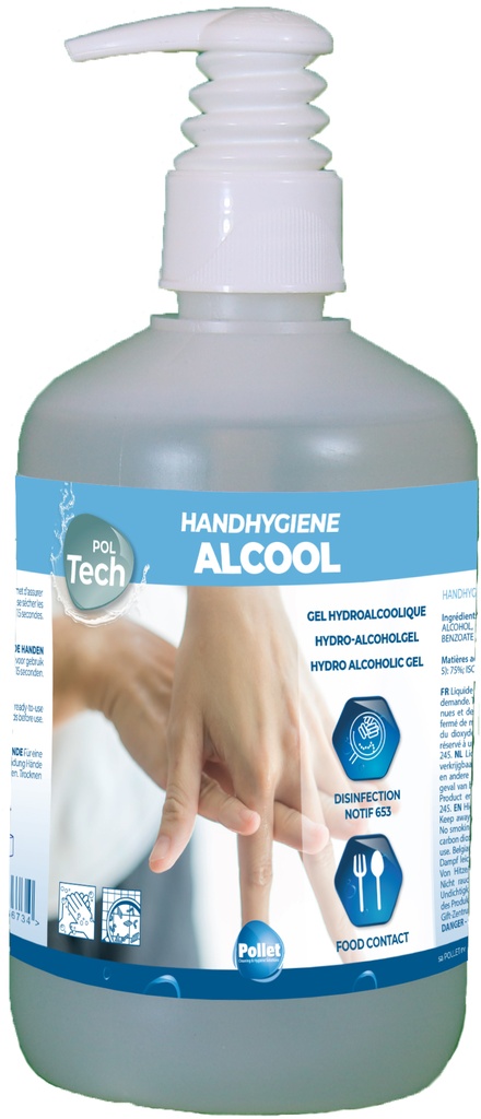 Handhygiène Alcool 500ml -Notif 653-Biocide-Pollet