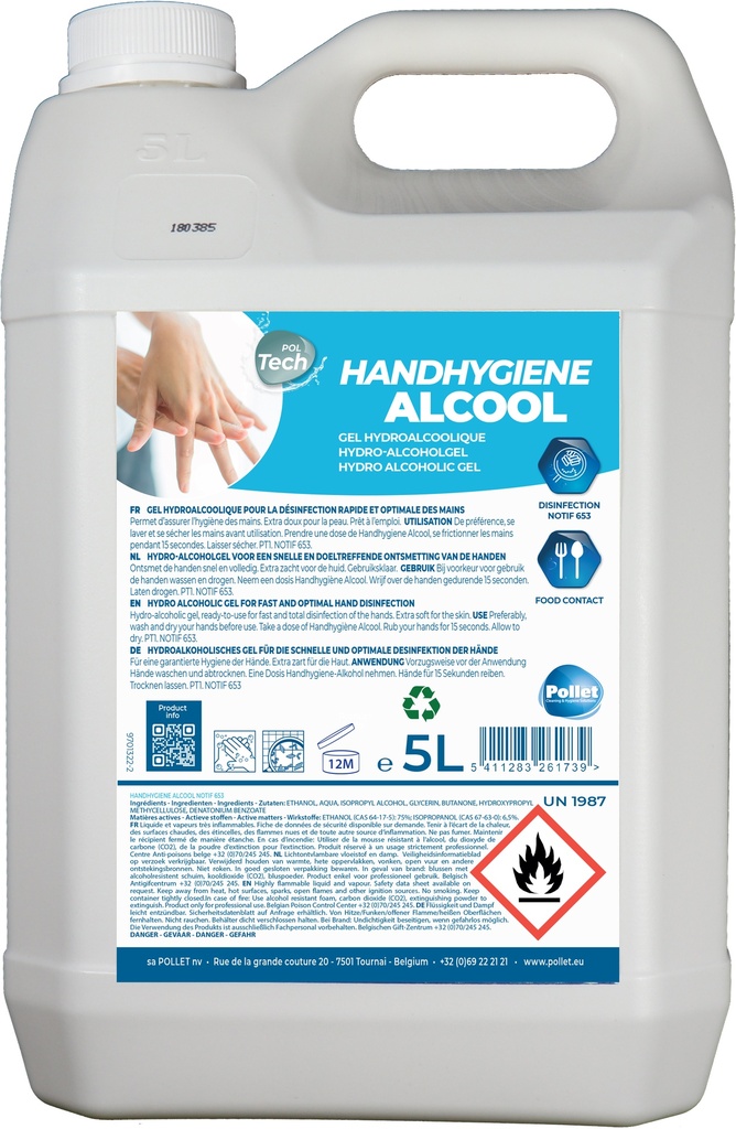 Handhygiene Alcool en 5L