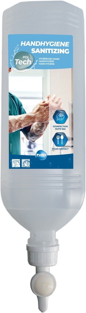 Handhygiene Sanitizing Pollet en 1L - savon mains-