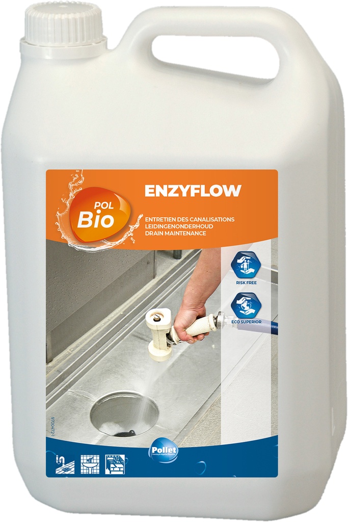 POLBIO Enzyflow 5L- Entretien Bacs à graisses-Pollet