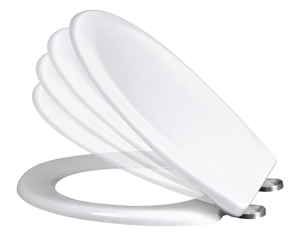 Abattant / Planche WC Thermodur Antibacterien + Freins de Chute + Vis Inox AISI 304 - BLANC