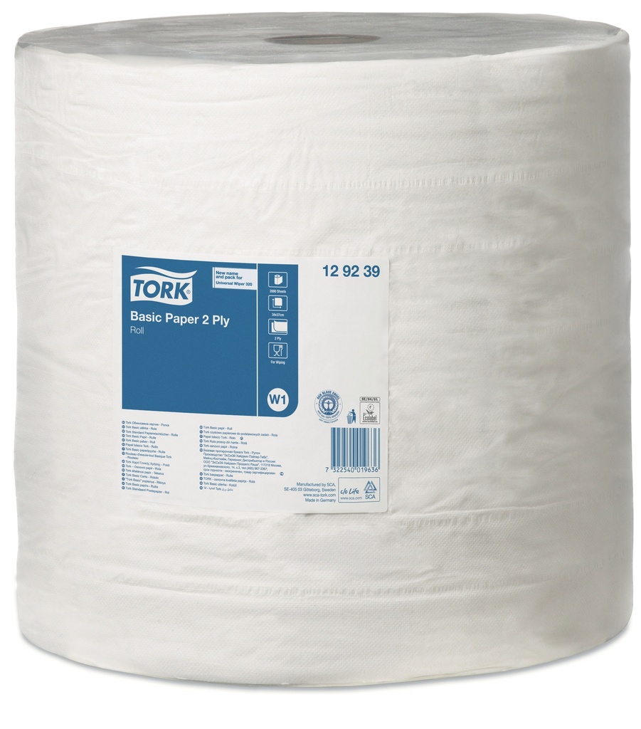 Tork Basic Paper Roll Blanc 2 plis x1Rlx