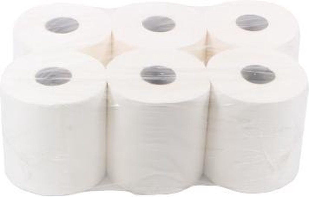 Autocut Blanc Cellulose 2 plis Papier mains - 140Mx20cm - x6Rlx