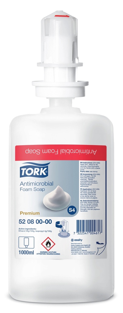 Tork Antimicrobial Foam Soap  6X1 L/ Prix carton -S4