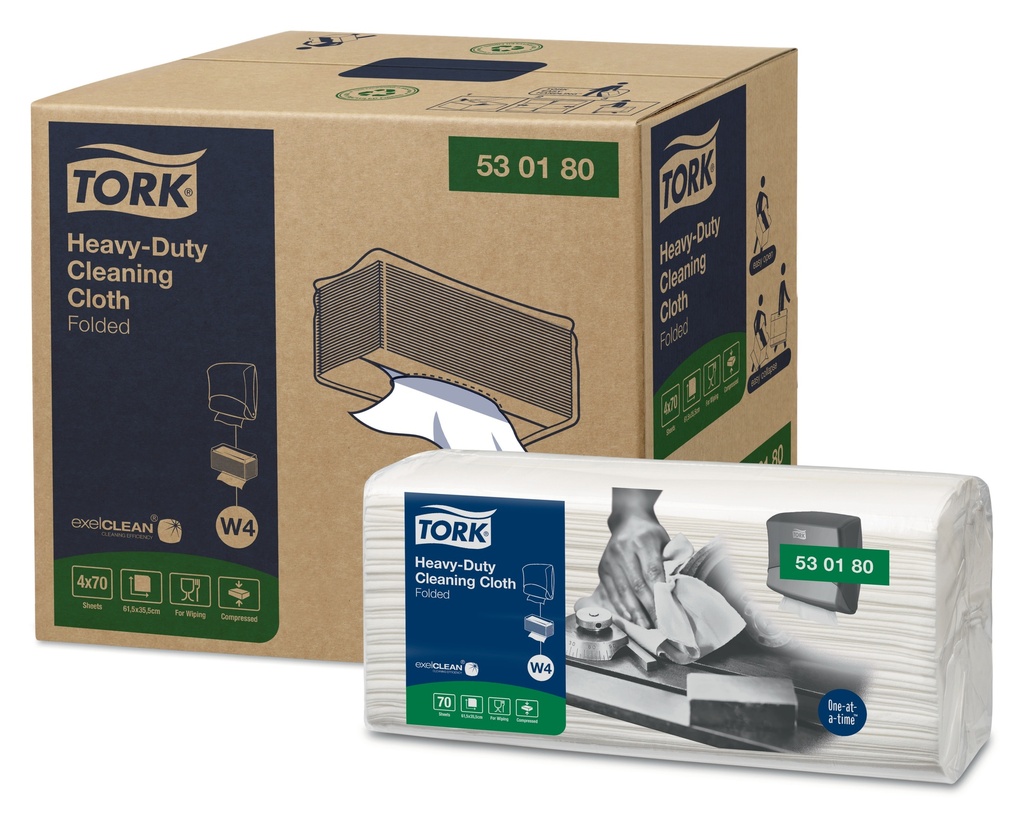 Tork Heavy-Duty Cloth Folded Blanc 60pces x5