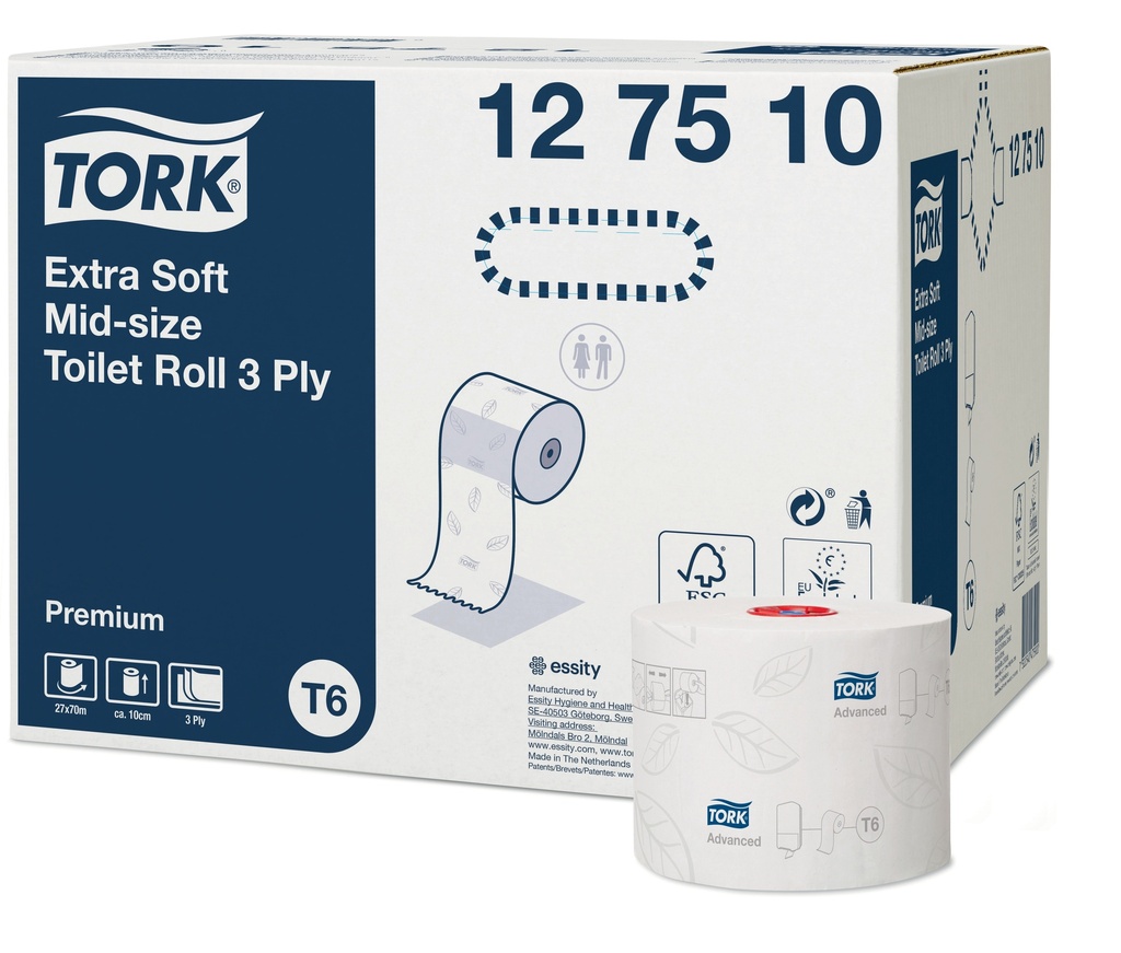 Tork Toilet compact Roll 3 plis x70m - Cart 27Rlx - T6