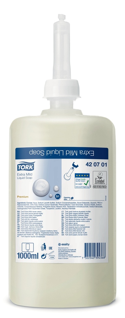 Savon Tork Premium Soap Liquide 1L Non parfumé
