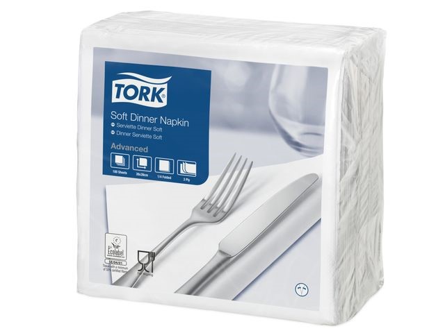 Serviette de table Blanche Soft 3 plis 39x39cm - x 1.200 pièces