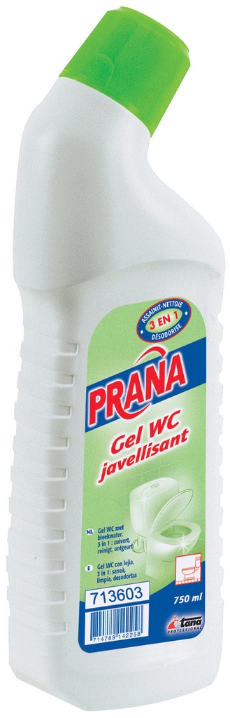 PRANA Gel WC 750ml +Javel- Assainis/Nett./Désod.