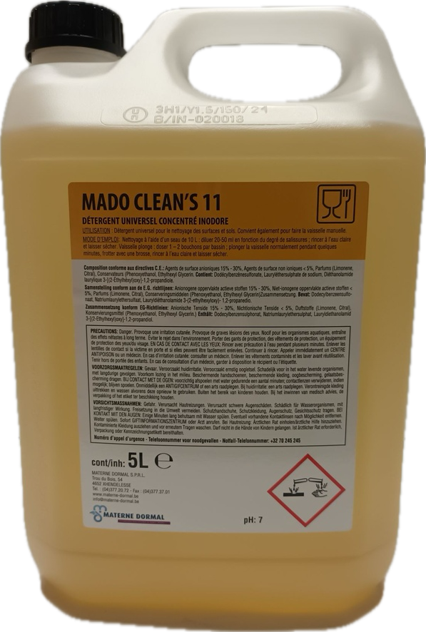 Mado 11 en 5L détergent multi usage et vaisselle manuelle