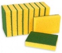 Récureur vert + éponge - Grand modèle - 14x9x2,5cm-paquet x10pcs