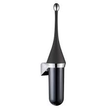Set brosse Toilette -Support Inox Mural en Noir